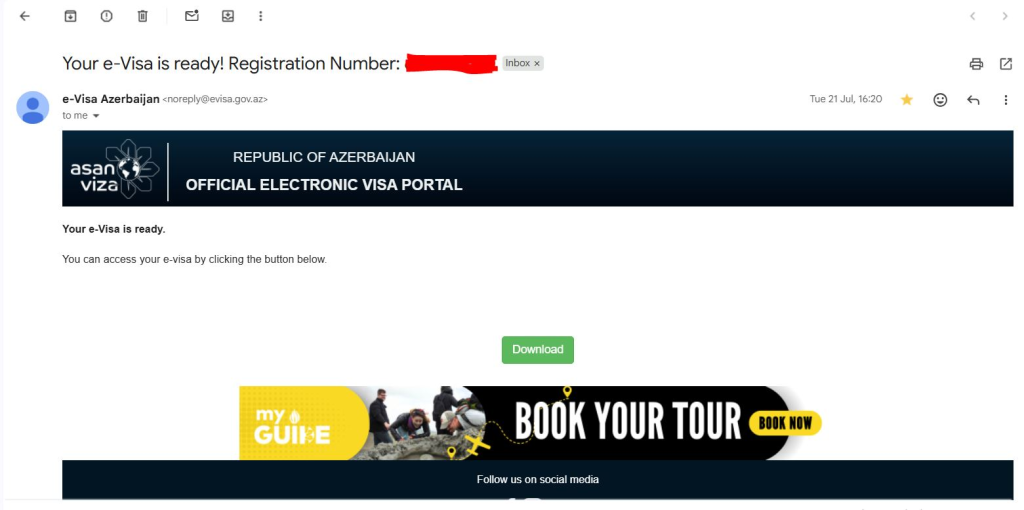Azerbaijan e Visa for Pakistan Email