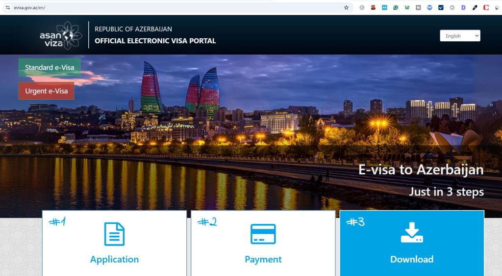 Azerbaijan e Visa for Pakistan Step 1