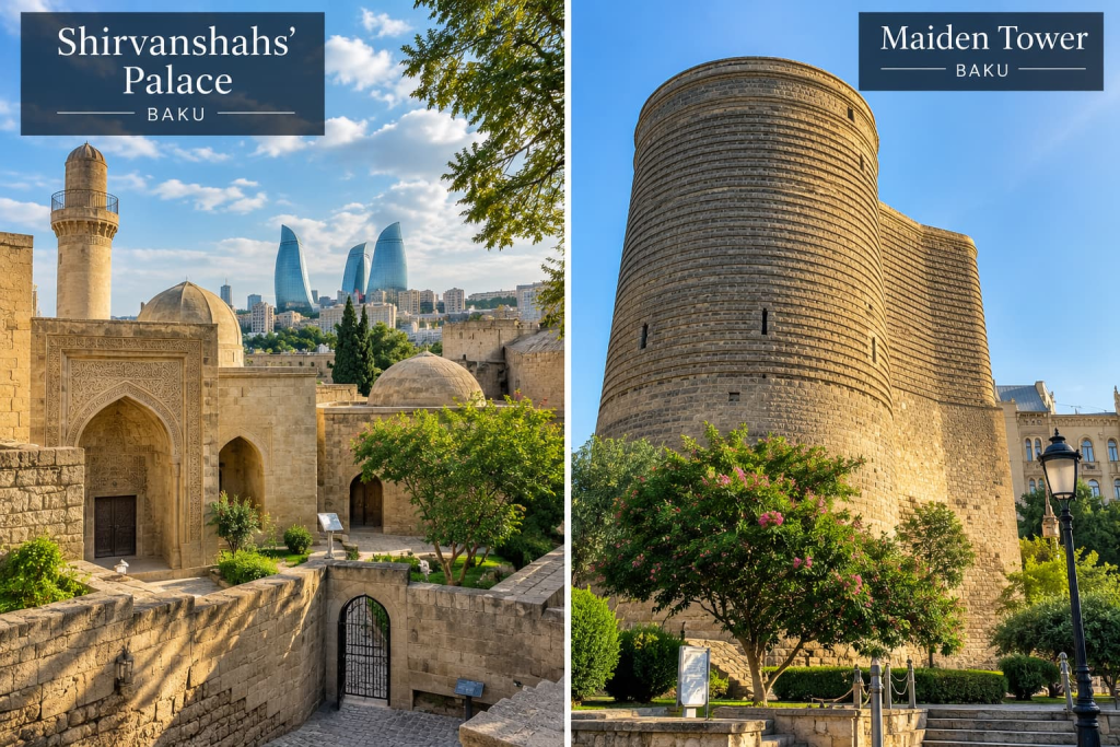 Shirvanshahs' Palace And Maiden tower baku Azerbaijan